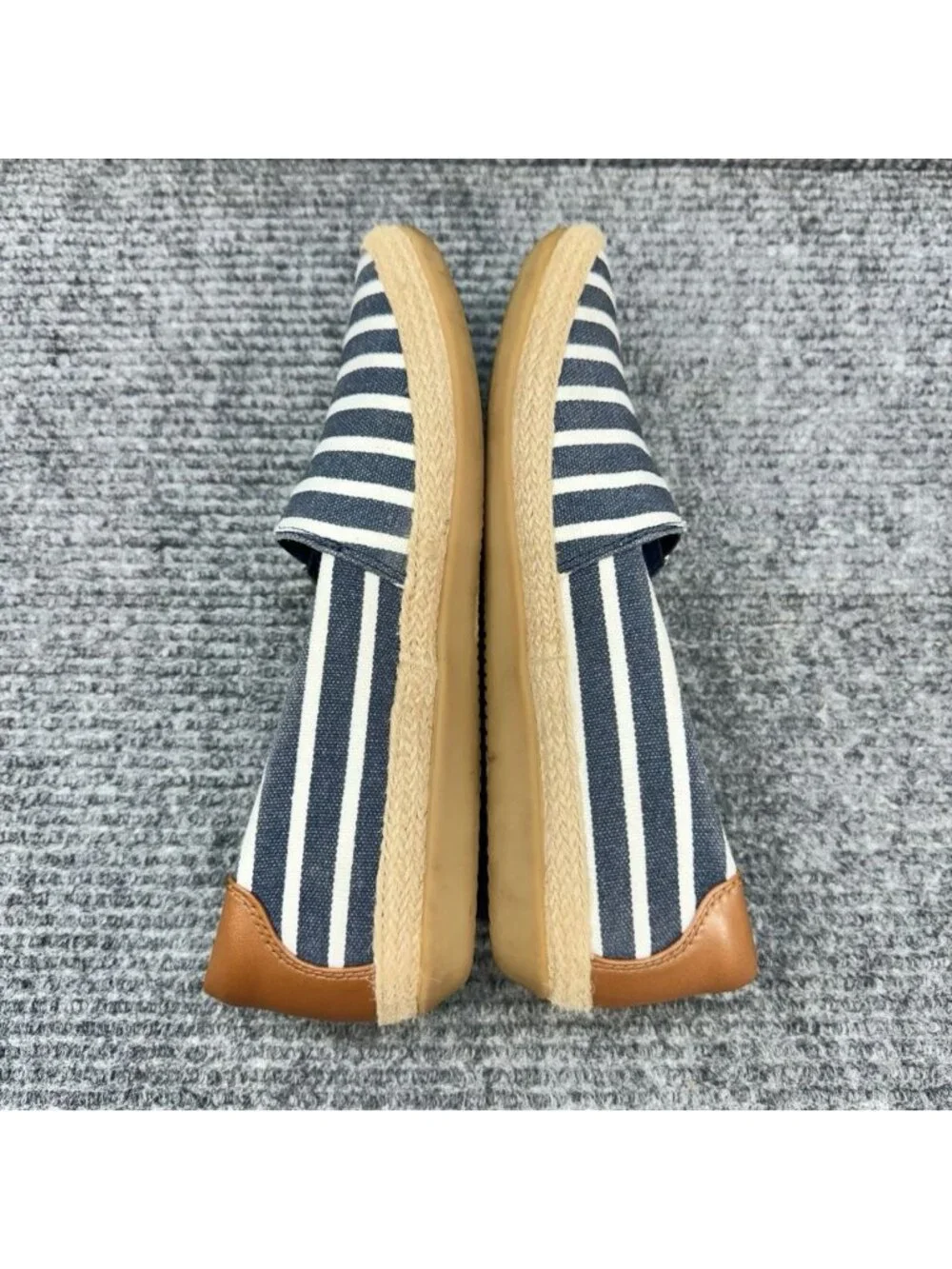 Clarks Danelly Sky Shoes Womens 8 Blue Stripe Flats Espadrille Nautical Slip On